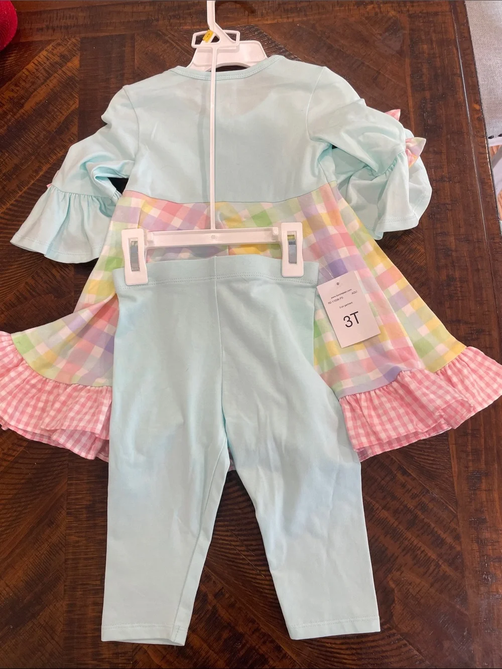 Bonnie Jean Pastel Bunny Tunic & Leggings Set - Mint, Pink, Multi